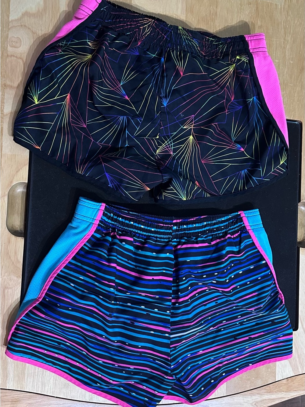 Xersion Girls Black Shorts with Pink and Blue Accents